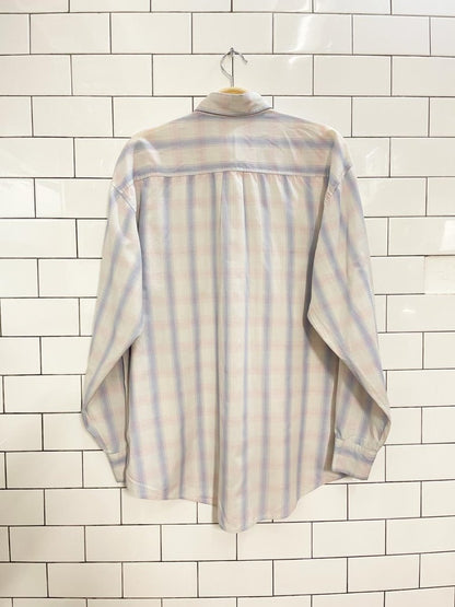 vintage thai embroidered crest pocket light shirt - good market thrift store