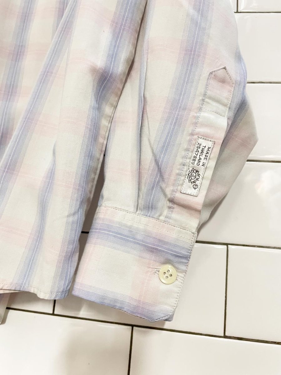 vintage thai embroidered crest pocket light shirt - good market thrift store