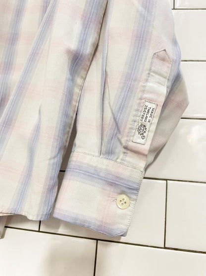 vintage thai embroidered crest pocket light shirt - good market thrift store