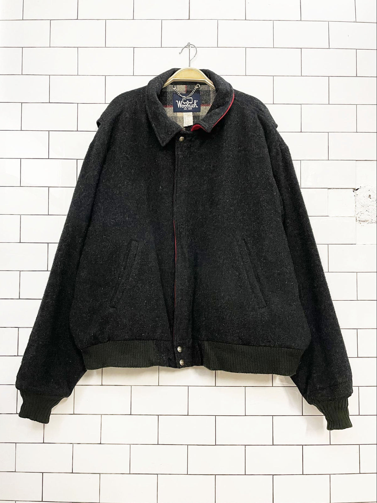 vintage 90s woolrich 100% wool bomber jacket | made in USA