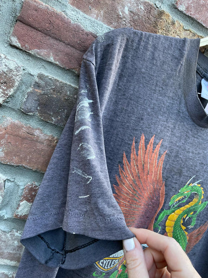 vintage 80s harley davidson dragon single stitch tee