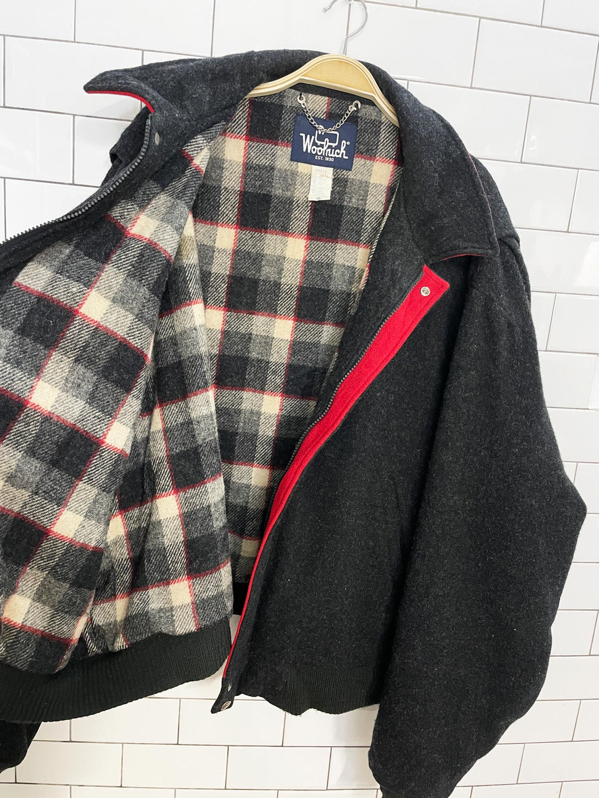 vintage 90s woolrich 100% wool bomber jacket | made in USA