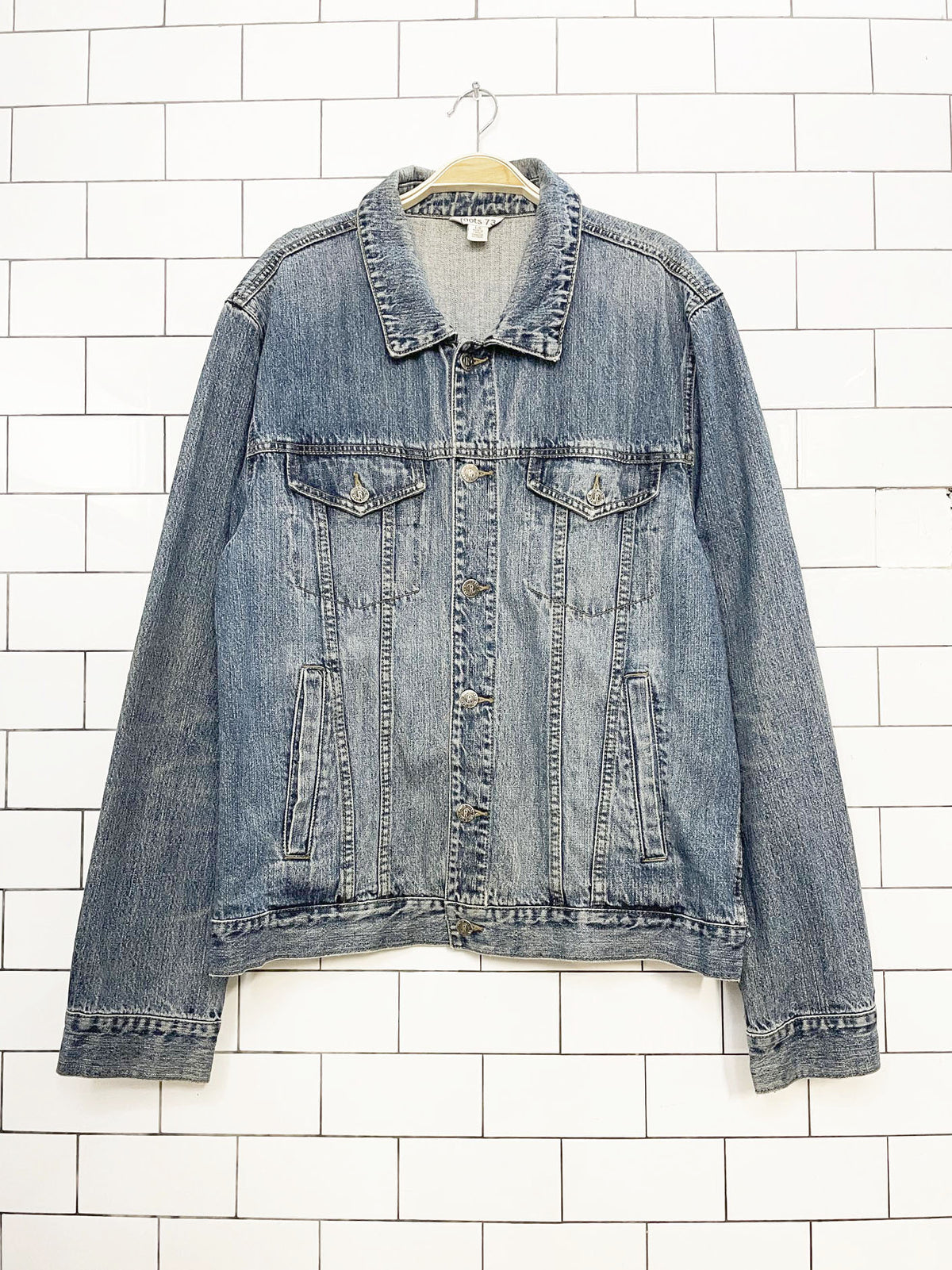 vintage 00s roots 73 denim trucker jacket