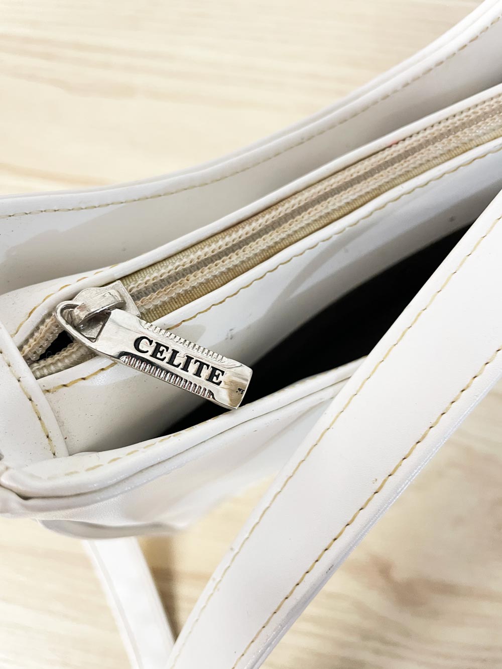 vintage celite col. faux leather structured shoulder bag - good market thrift store