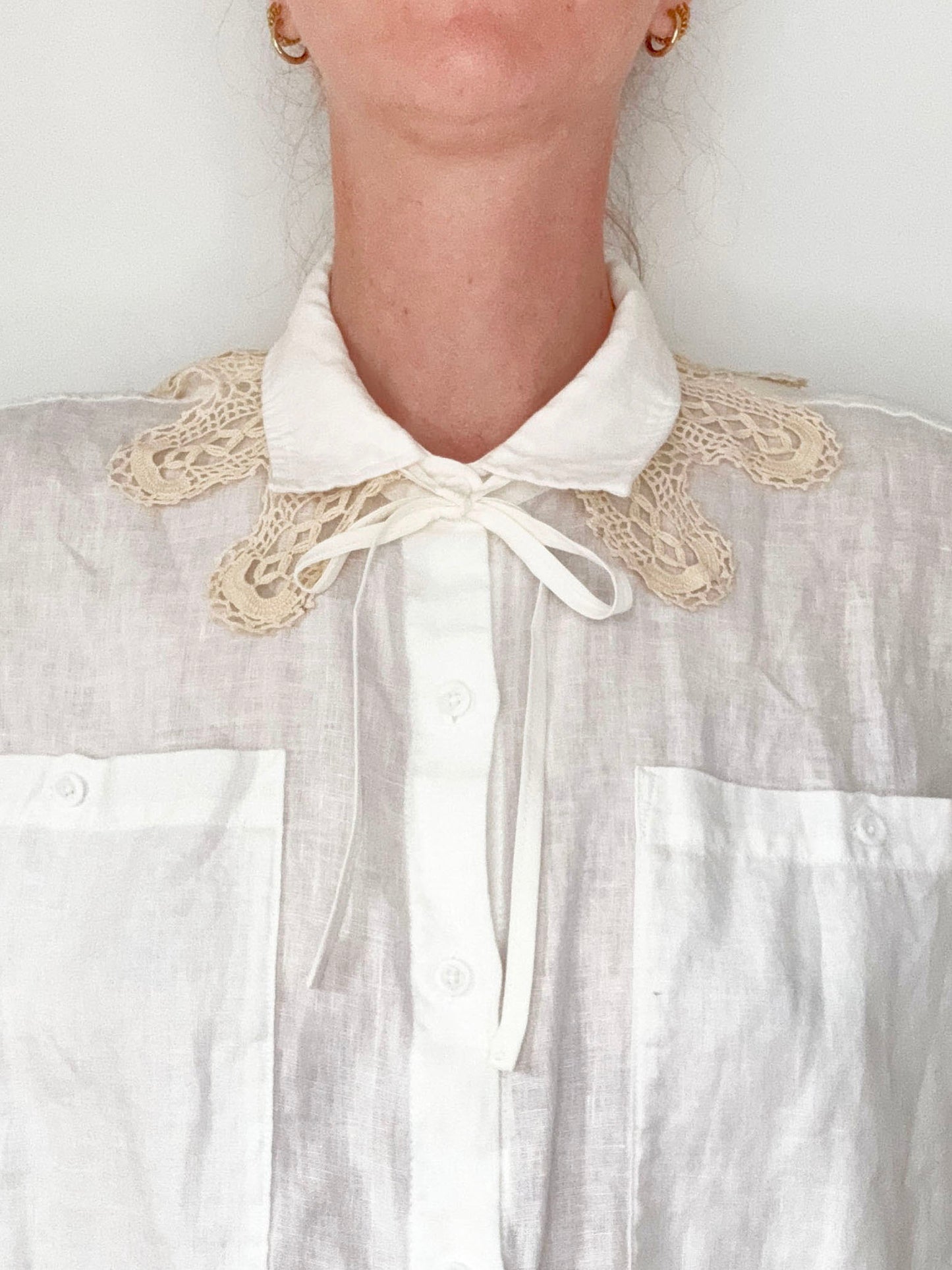 vintage handmade crochet knit collar | rework