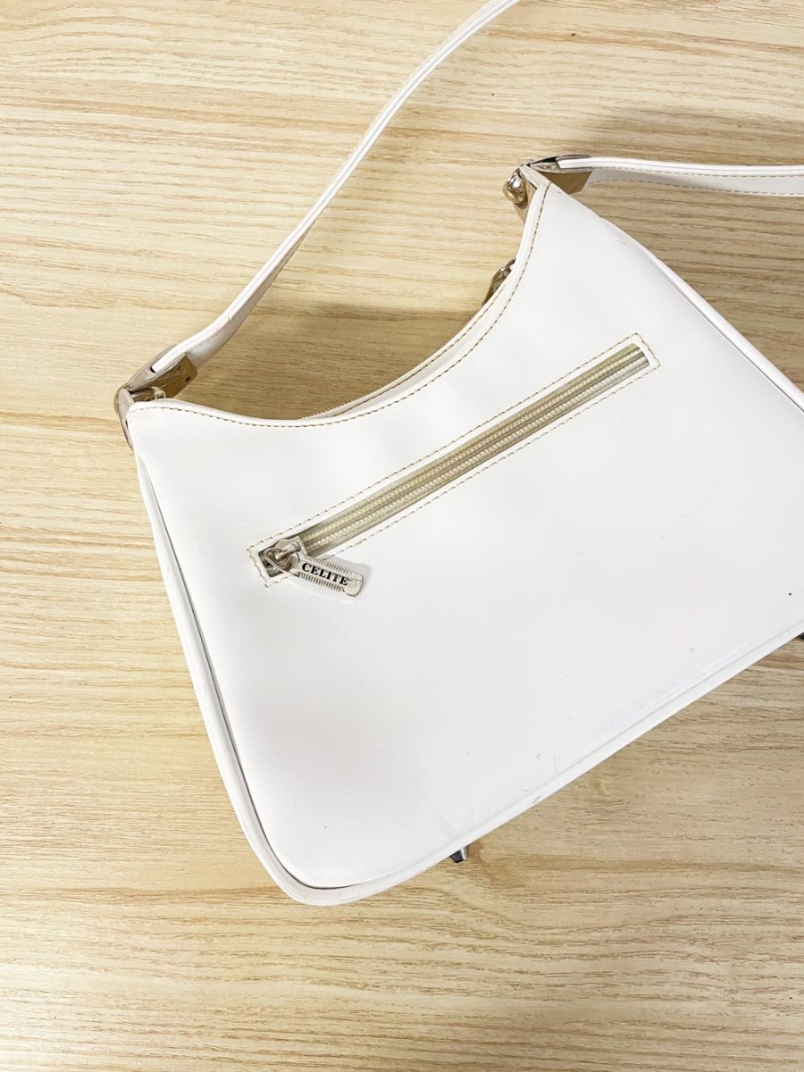 vintage celite col. faux leather structured shoulder bag - good market thrift store