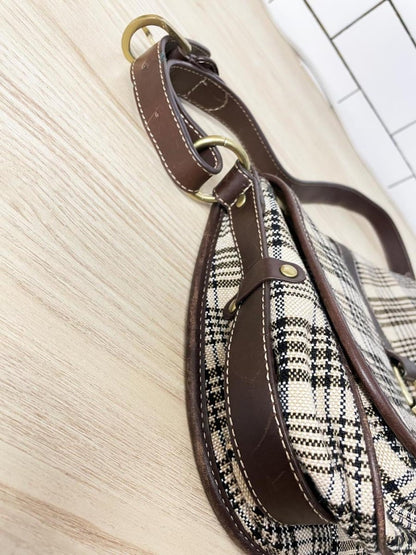 vintage amberhill 5/A baker plaid saddle bag - good market thrift store