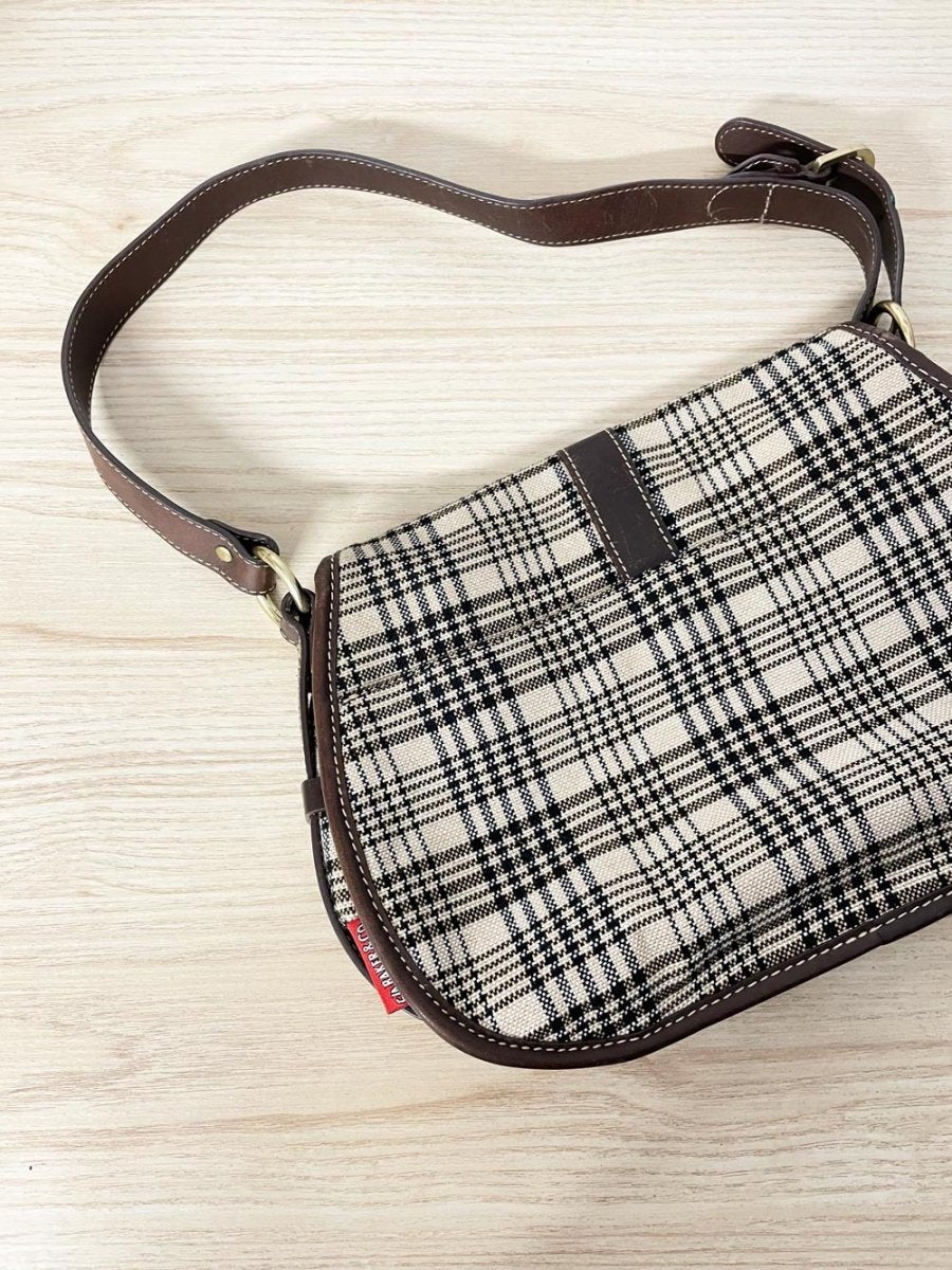 vintage amberhill 5/A baker plaid saddle bag - good market thrift store
