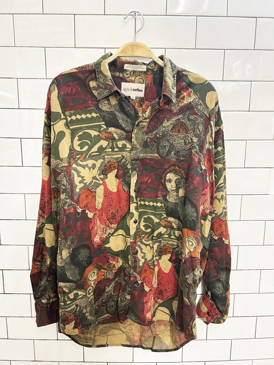 vintage 90s quick reflex retro oversized shirt - good market thrift store