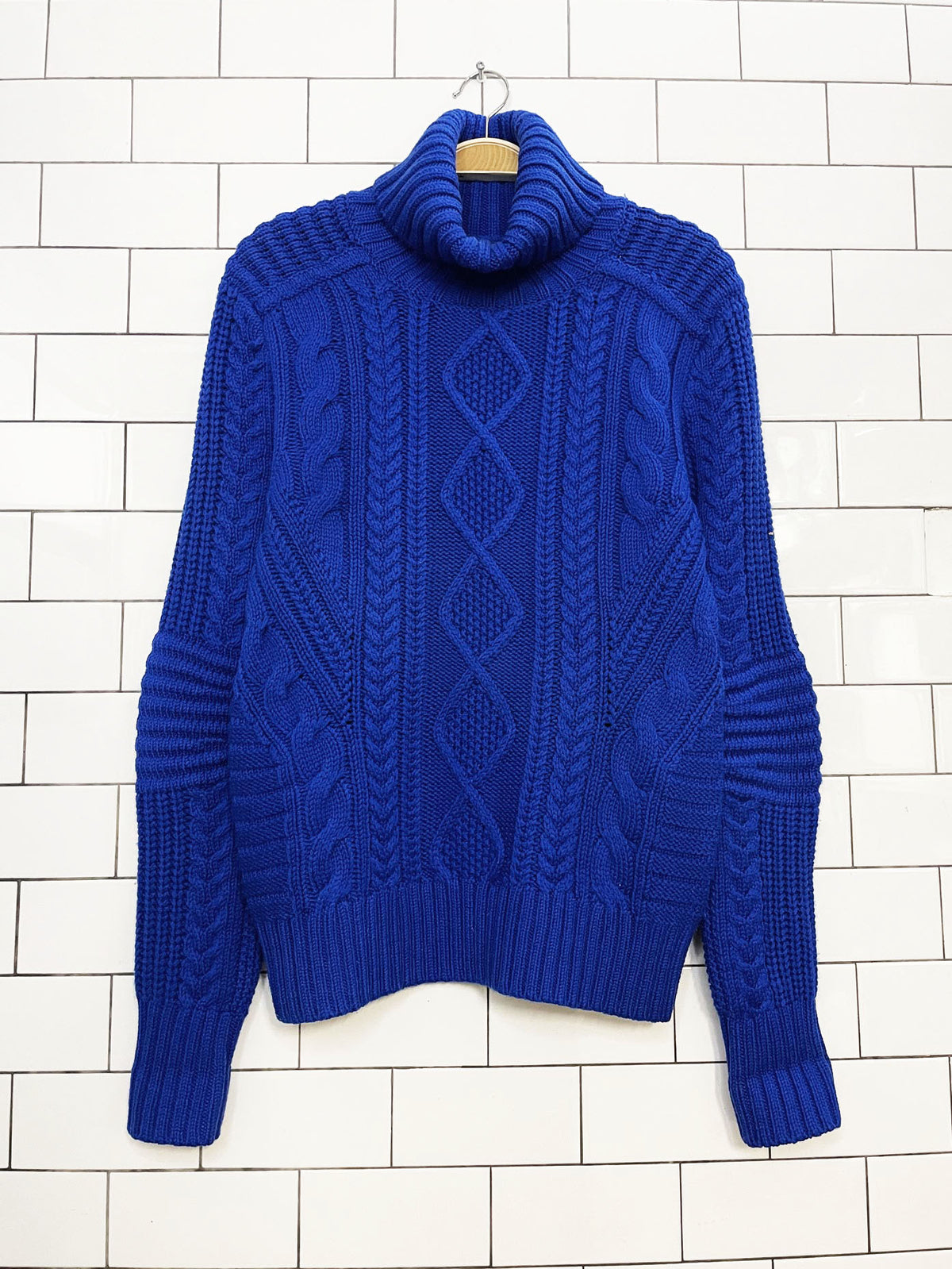 polo ralph lauren 100% merino wool cable knit turtleneck sweater
