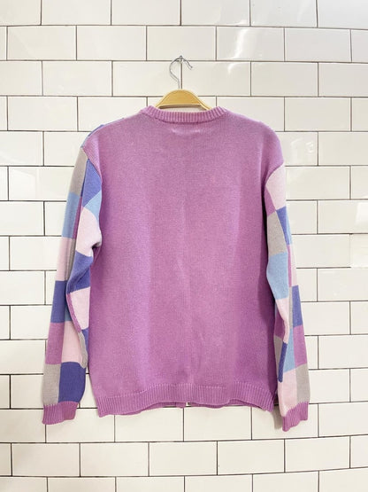 vintage 00s tabi flower check knit cardigan - good market thrift store