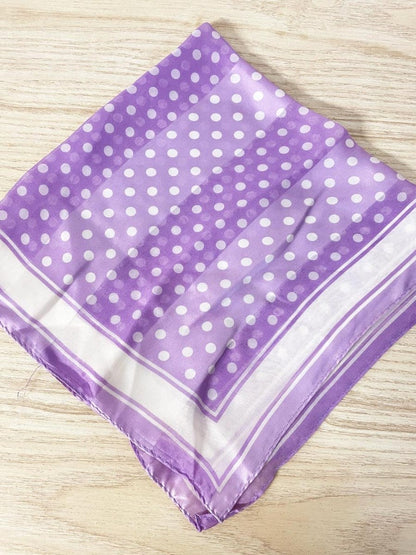 vintage hand - rolled satin polka dot silk scarf - good market thrift store