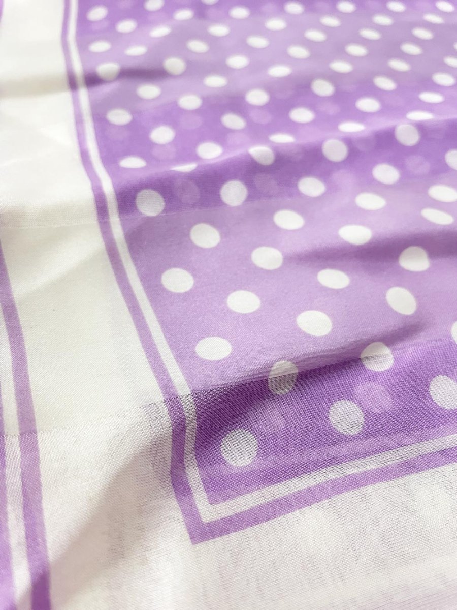 vintage hand - rolled satin polka dot silk scarf - good market thrift store