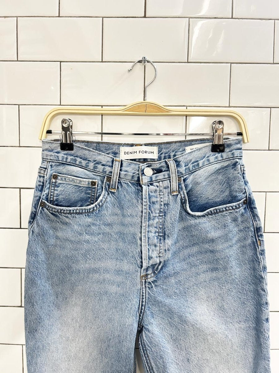 denim forum joni high rise loose fit distressed jeans - good market thrift store