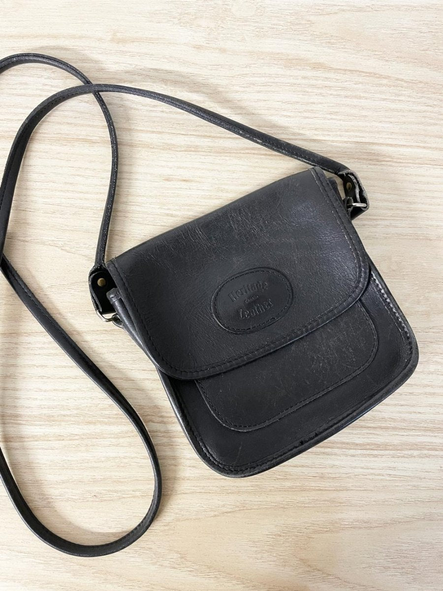vintage heritage leather crossbody bag - good market thrift store