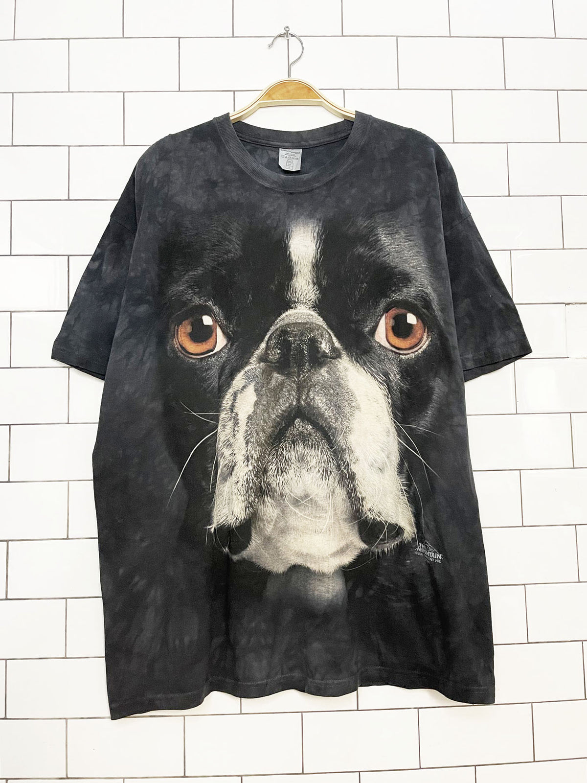 vintage 00s the mountains dog face tie dye tee