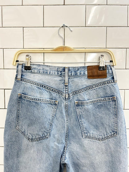 denim forum joni high rise loose fit distressed jeans - good market thrift store