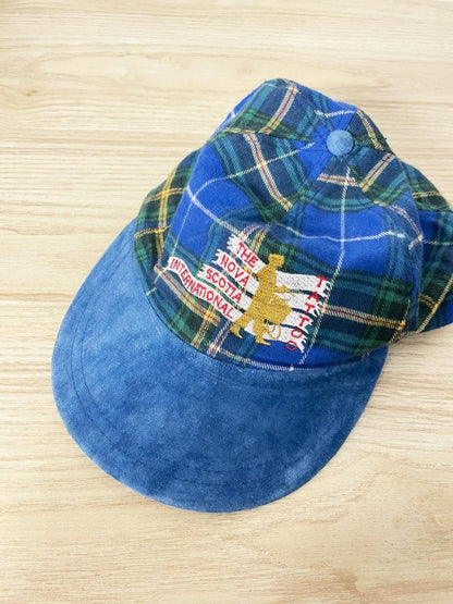 vintage 90s AJM nova scotia suede brim plaid hat - good market thrift store