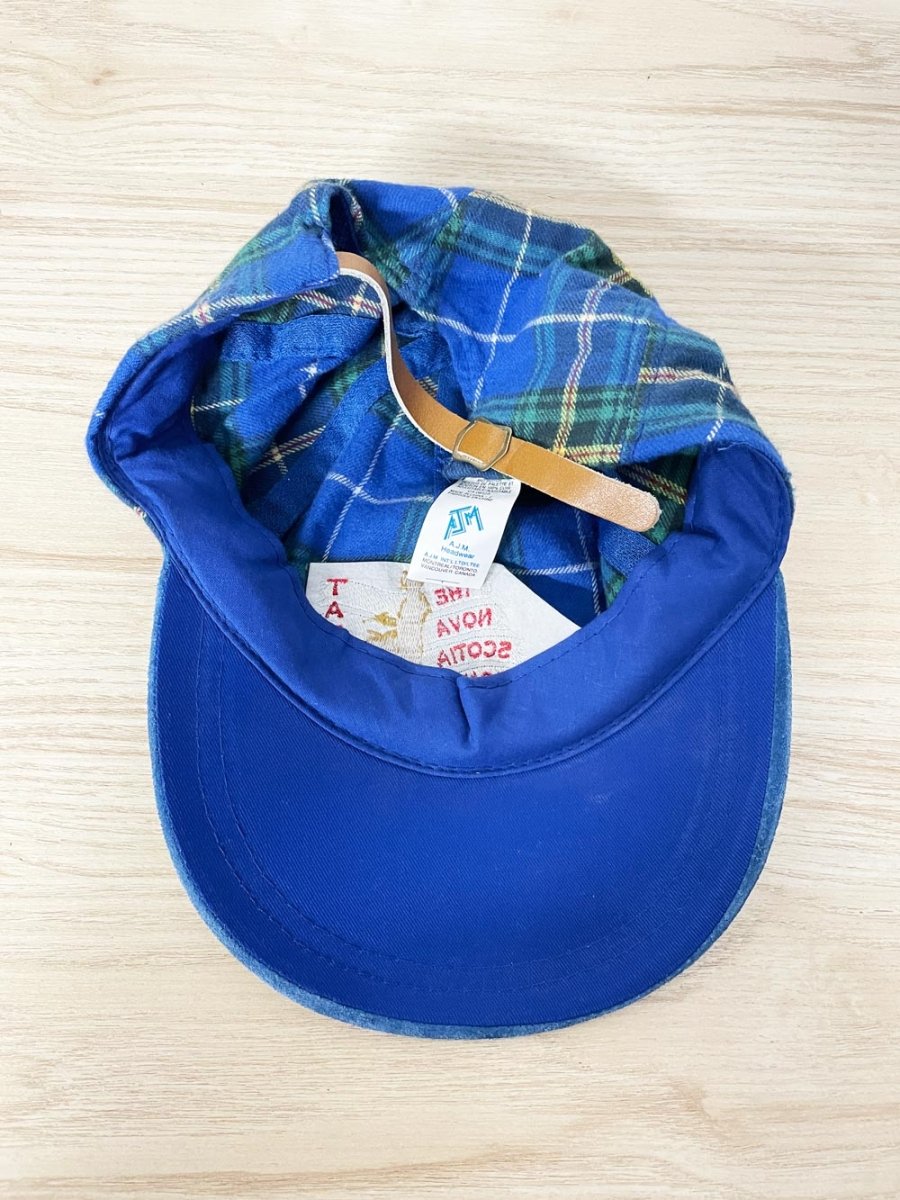 vintage 90s AJM nova scotia suede brim plaid hat - good market thrift store