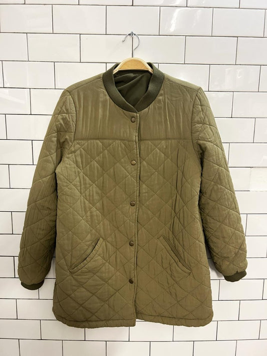 cozy layered quilted liner coat - good market thrift store