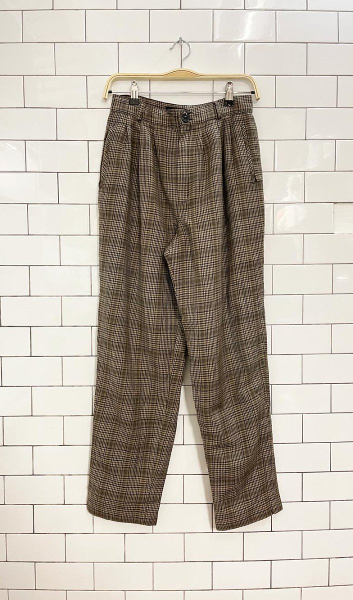 vintage alanni wool houndstooth pleated trouser - good market thrift store