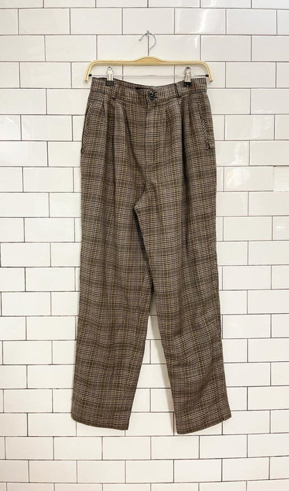 vintage alanni wool houndstooth pleated trouser - good market thrift store