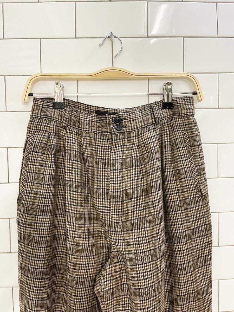 vintage alanni wool houndstooth pleated trouser - good market thrift store