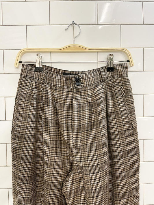 vintage alanni wool houndstooth pleated trouser - good market thrift store