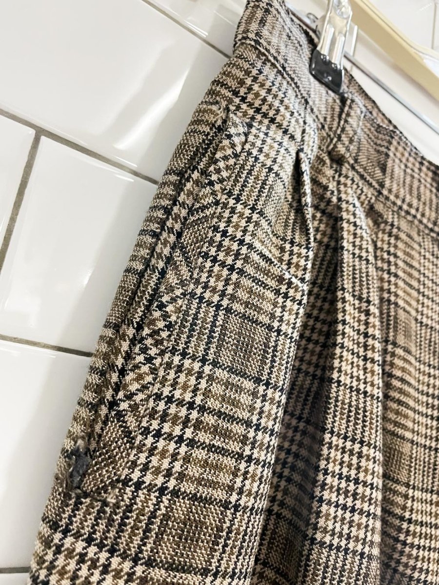 vintage alanni wool houndstooth pleated trouser - good market thrift store