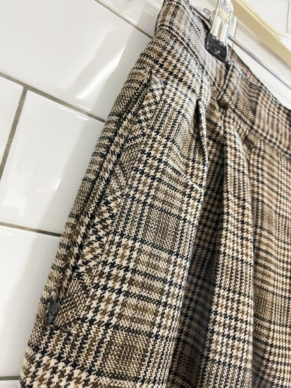 vintage alanni wool houndstooth pleated trouser - good market thrift store