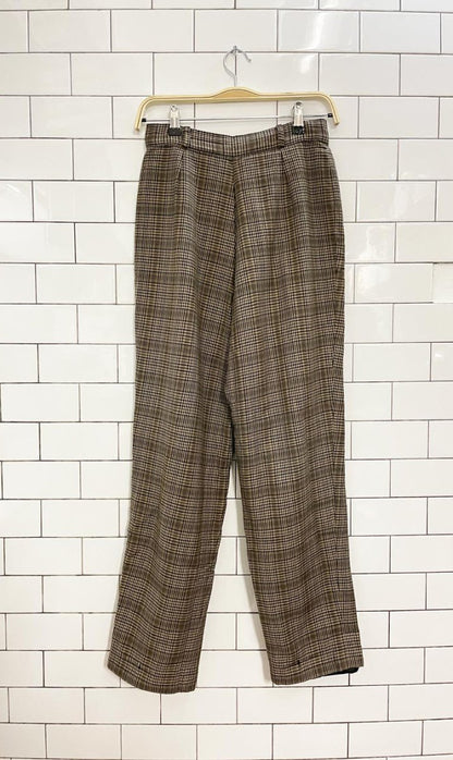 vintage alanni wool houndstooth pleated trouser - good market thrift store