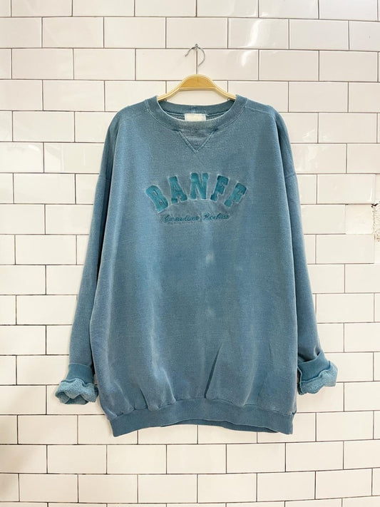 vintage banff embroidered faded cottage crew - good market thrift store