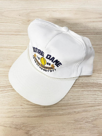 vintage 80s notre dame football champs snapback hat - good market thrift store
