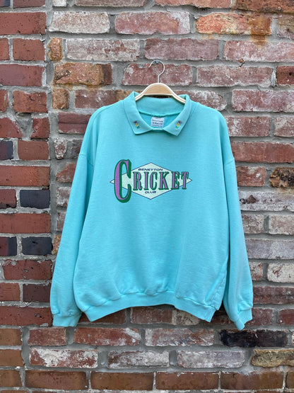 vintage ucob benetton cricket club collared sweatshirt