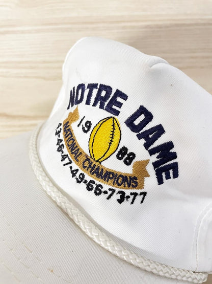 vintage 80s notre dame football champs snapback hat - good market thrift store