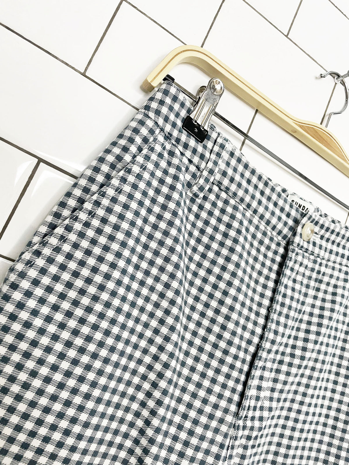 sunday best jaden check organic cotton pants | aritzia