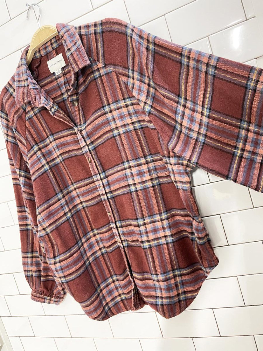 ae boho parie sleeve flannel shirt - good market thrift store