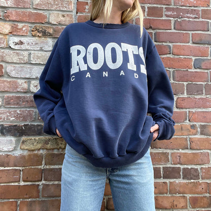 vintage 90s roots nameplate crewneck - size xl