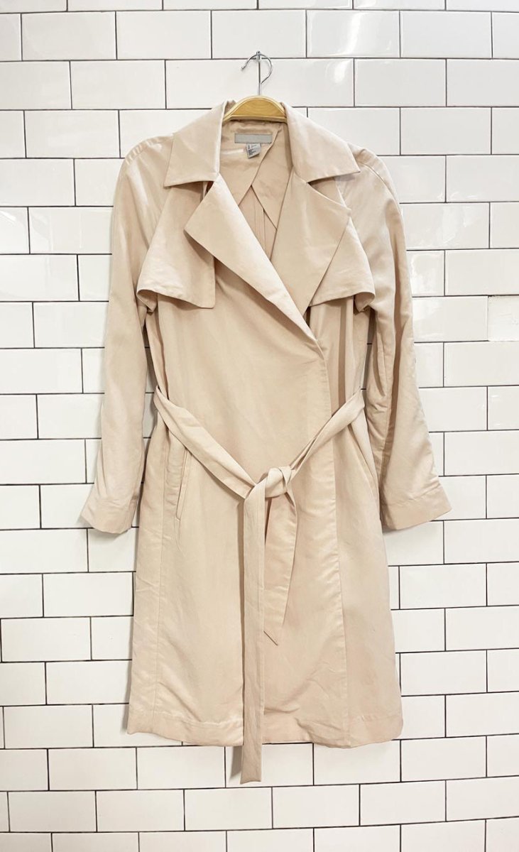 h&m soft touch snap button trench coat - good market thrift store