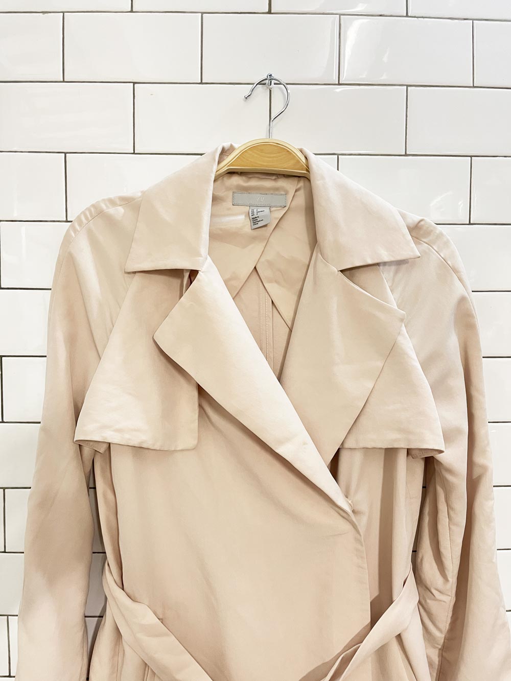 h&m soft touch snap button trench coat - good market thrift store