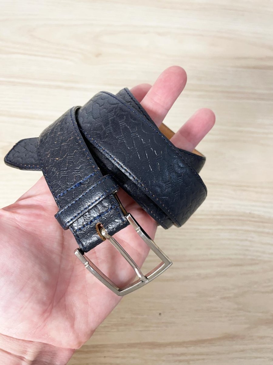 vintage bench craft tooled leather belt - good market thrift store