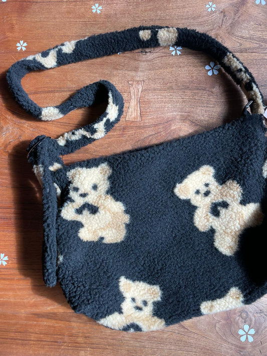 sherpa teddy shoulder tote