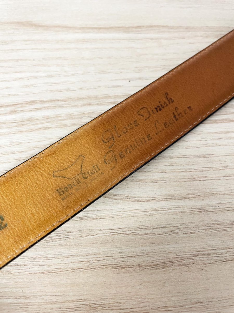 vintage bench craft tooled leather belt - good market thrift store