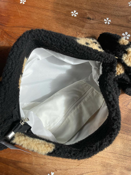 sherpa teddy shoulder tote
