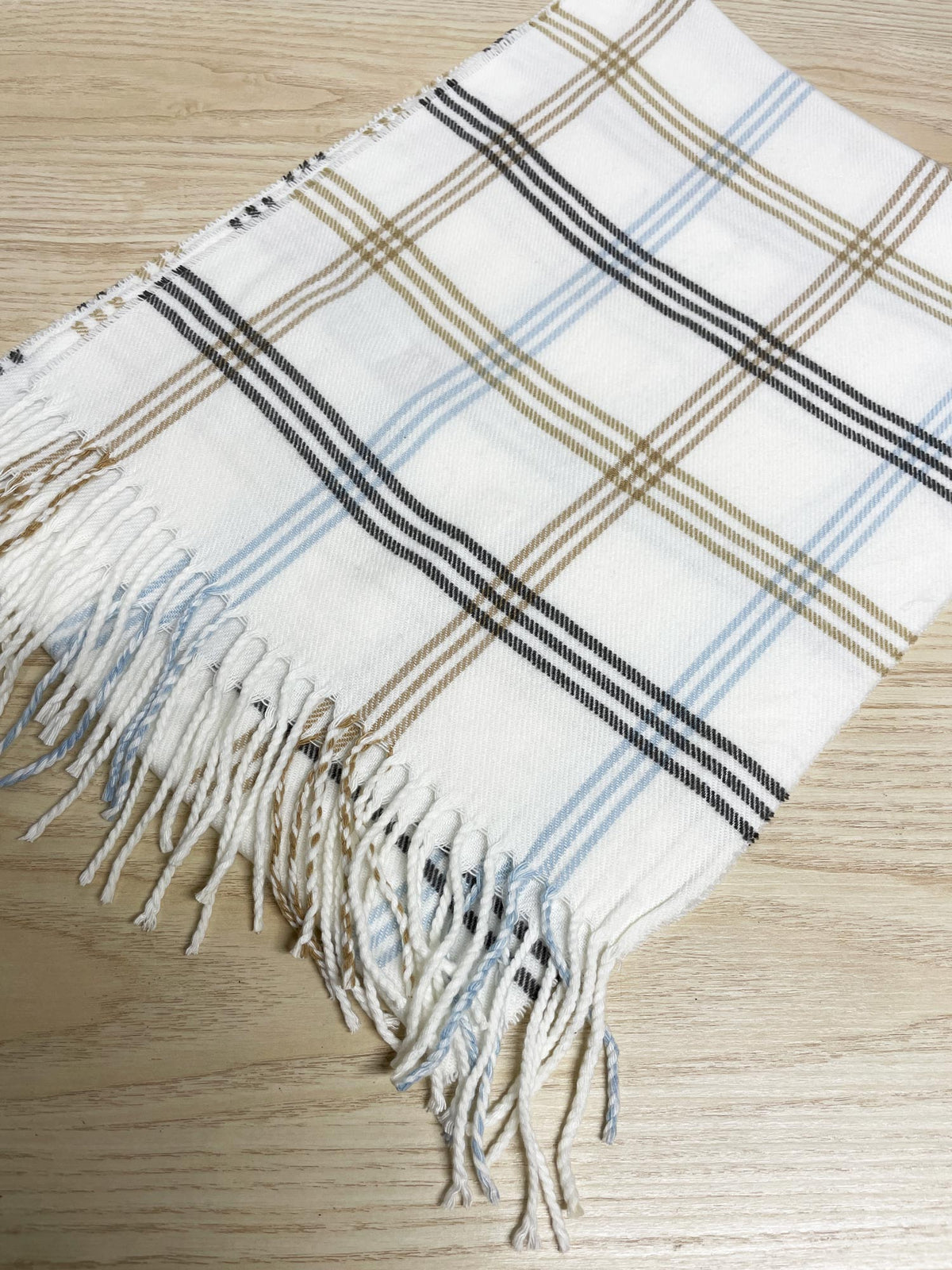 100% cashmere plaid fringe scarf | made in Scotland