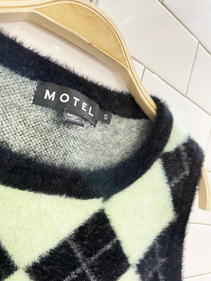 UO motel rocks siri argyle knit vest tank - good market thrift store