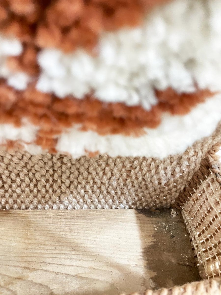 vintage 70s latch hook plant wall hanger - good market thrift store