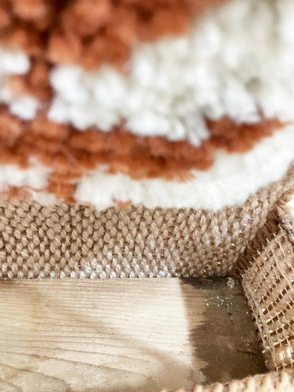 vintage 70s latch hook plant wall hanger - good market thrift store