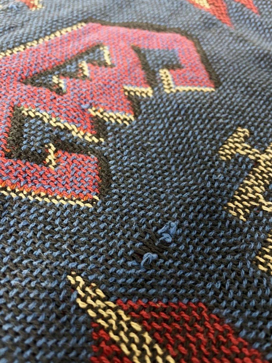 vintage 90s southwestern woven cotton throw blanket - good market thrift store