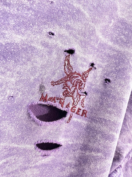 vintage 90s manager oversized destroyed crew - good market thrift store